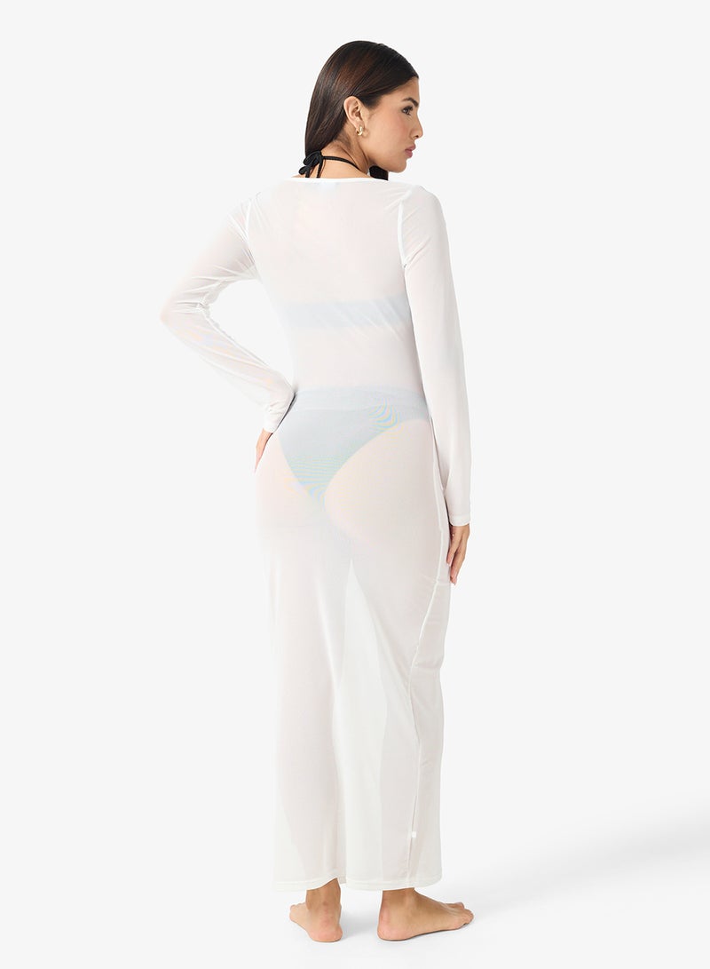 جينجر فستان شاطئ بياقة قارب - Image 2